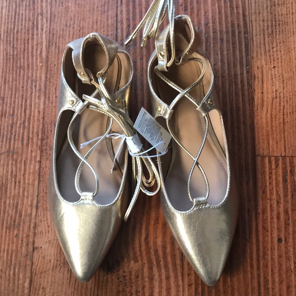 Lace-up ballet flats